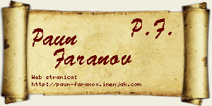 Paun Faranov vizit kartica